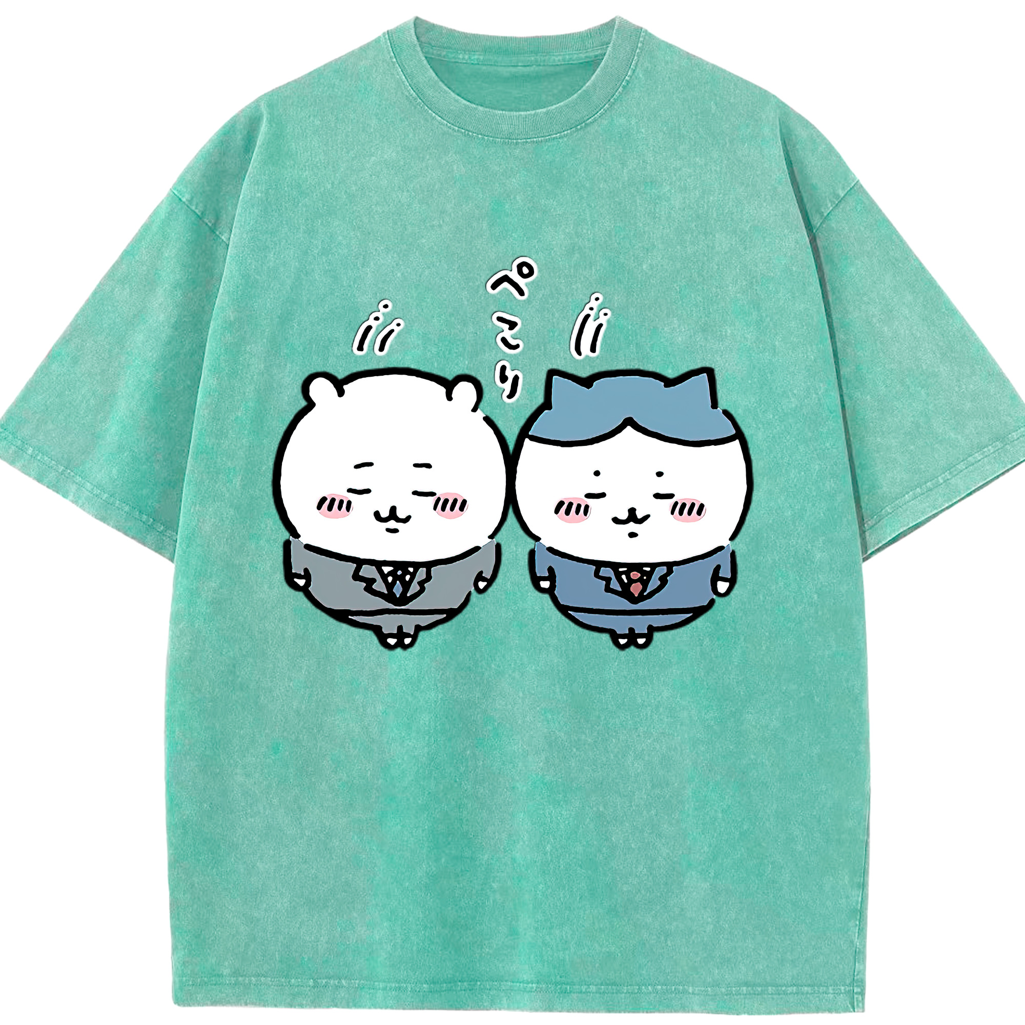 （画像用） ちいかわ ハチワレ Chii-kawa hachiware 綿100% ヴィンテージ風 半袖Tシャツ（フロントプリント）